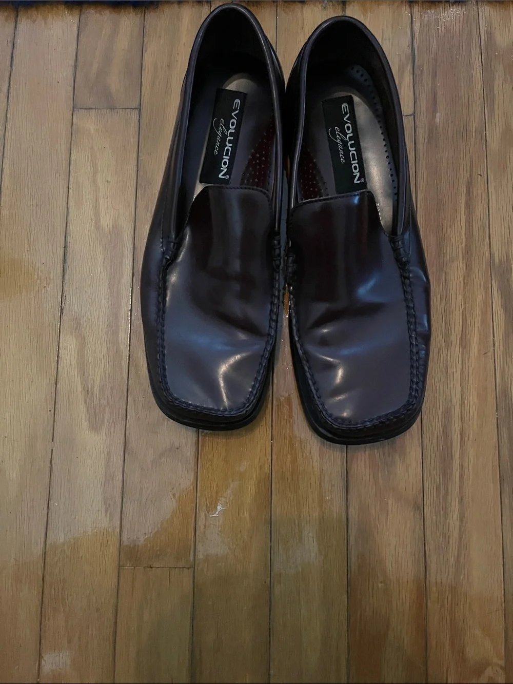 Evolucion Men’s Burgundy Leather Slip-On Loafers — Classic Dress Loafers